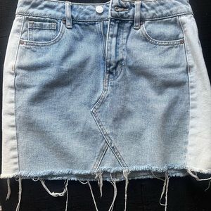 Size 25 denim skirt by PacSun, two tone mid waist